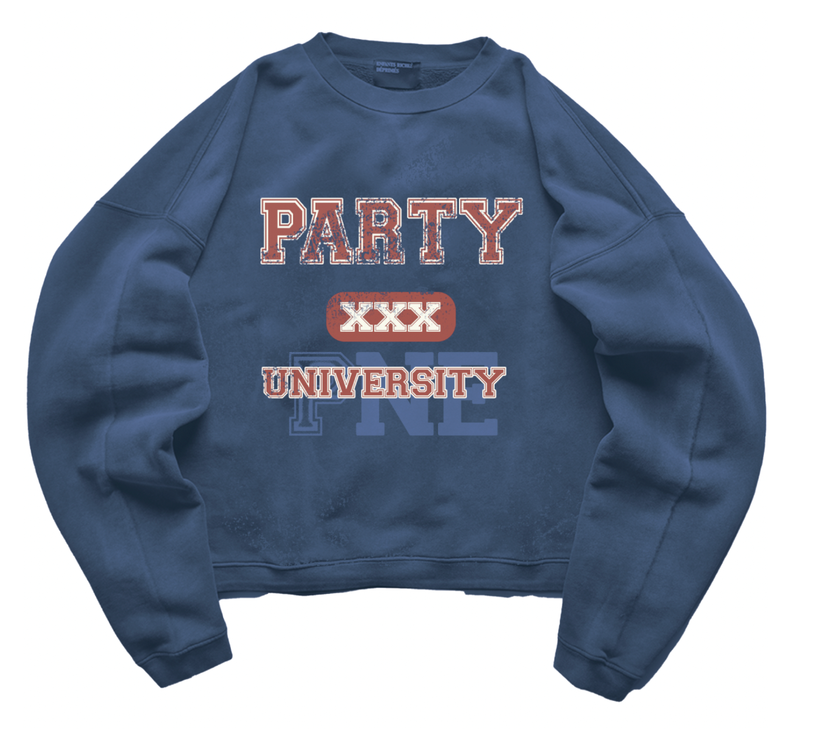 PARTY UNIVERSITY CREWNECK (Blue)